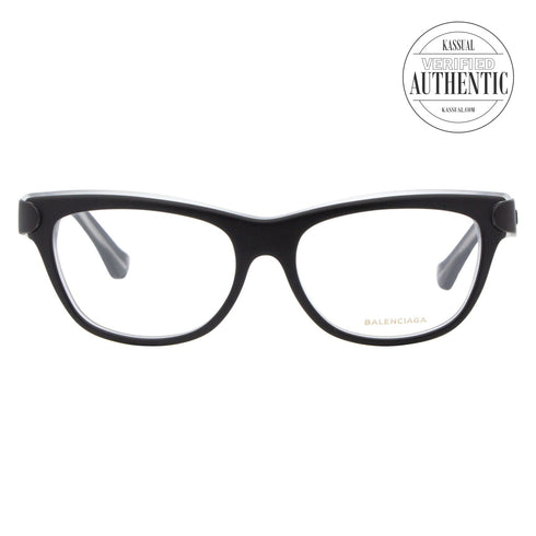 Balenciaga Oval Eyeglasses BA5025 003 Matte Black/Clear 53mm 5025