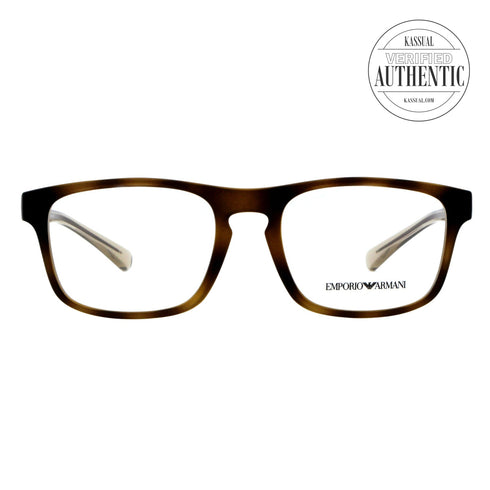 Emporio Armani Rectangular Eyeglasses EA3106 5089 Matte havana 53mm 3106