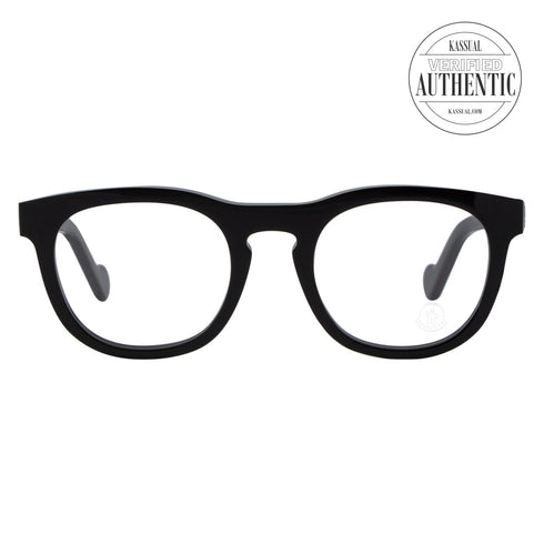 Moncler Round Eyeglasses ML5040 001 Shiny Black 49mm 5040