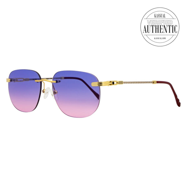 Porta Romana Rimless Oval Sunglasses PR1009 100V Silver/Gold/Multi 57mm PR1009