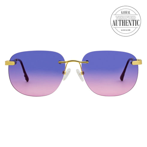 Porta Romana Rimless Oval Sunglasses PR1009 100V Silver/Gold/Multi 57mm PR1009