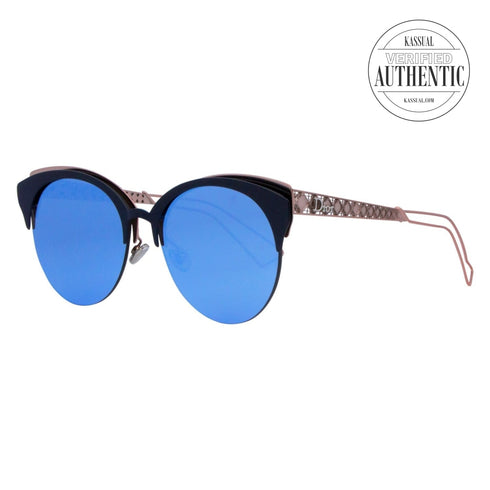 Dior Round Sunglasses Dioramaclub Matte Blue Pink 55mm Dioramaclub