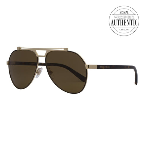 Dolce & Gabbana Aviator Sunglasses DG2189 132083 Matte Brown/Gold Polarized 61mm 2189