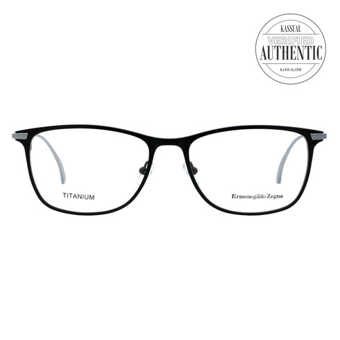 Ermenegildo Zegna Rectangular Eyeglasses EZ5103 001 Matte Black/Silver 55mm 5103