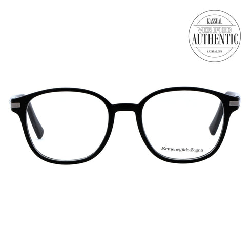 Ermenegildo Zegna Round Eyeglasses EZ5004 001 Black 49mm 5004