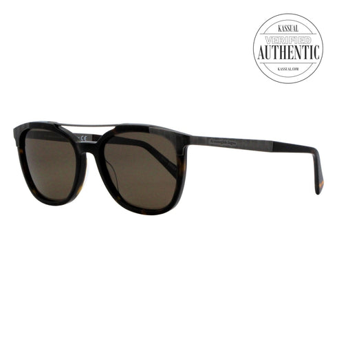 Ermenegildo Zegna Square Sunglasses EZ0073 52M Dark Havana/Gunmetal Polarized 54mm 0073