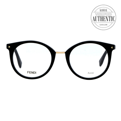 Fendi Round Eyeglasses FF0350 0807 Black 48mm 0350