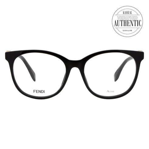 Fendi Round Eyeglasses FF0393 807 Black 52mm 393