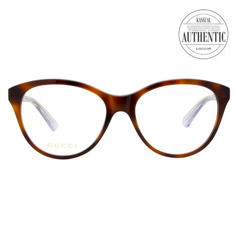 Gucci Oval Eyeglasses GG0486O 003 Blonde Havana/Clear 54mm 486