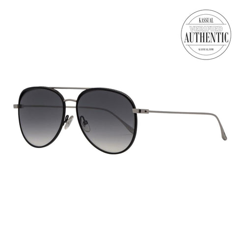 Jimmy Choo Aviator Sunglasses Reto JINIC Shiny Black/Silver 57mm Reto