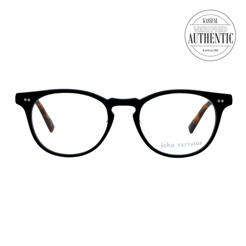 John Varvatos Oval Eyeglasses V200 Black/Havana 51mm 200