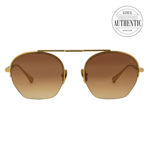John Varvatos Semi-Rimless Round Sunglasses V534 Gold Gold 50mm 534