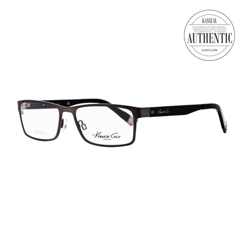 Kenneth Cole New York Rectangular Eyeglasses KC0204 009 Matte Gunmetal/Black 53mm 0204