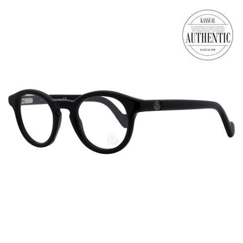 Moncler Round Eyeglasses ML5002 001 Shiny Black 46mm 5002