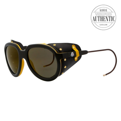 Moncler Round Sunglasses ML0003 50G Black/Yellow 55mm 0003