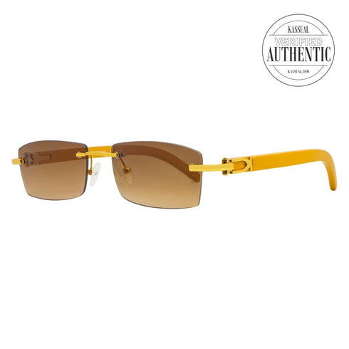 Porta Romana Rectangular Sunglasses 1953 100R Yellow 56mm 1953
