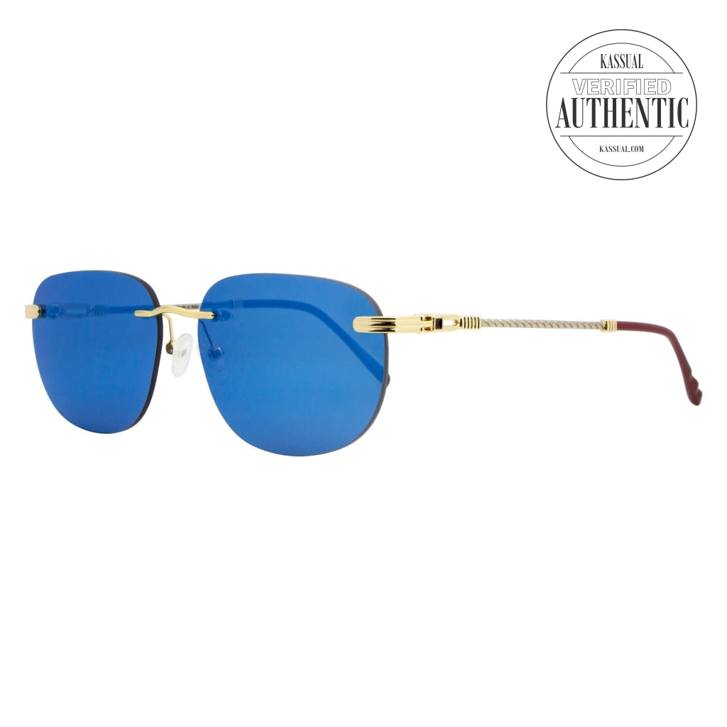 Cartier Gold Oval Sunglasses in Black | Lyst UK