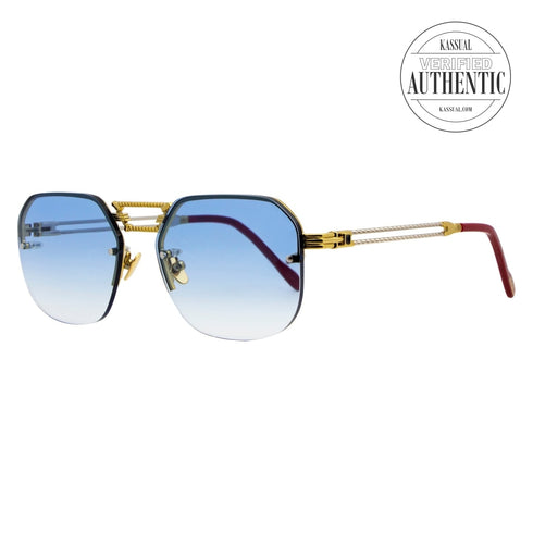 Porta Romana Rimless Square Sunglasses Mod1012 100P Silver/Gold/Red 58mm Mod1012