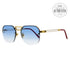 Porta Romana Rimless Square Sunglasses Mod1012 100P Silver/Gold/Red 58mm Mod1012