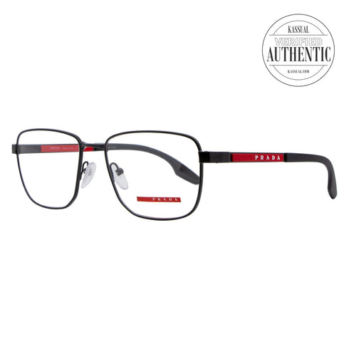 Prada Linea Rossa  Rectangular Eyeglasses PS50OV 1AB1O1 Black 55mm 50OV