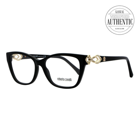 Roberto Cavalli Licciana Rectangular Eyeglasses RC5060 001 Shiny Black 53mm 5060