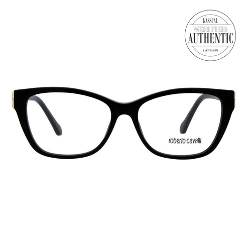 Roberto Cavalli Licciana Rectangular Eyeglasses RC5060 001 Shiny Black 53mm 5060