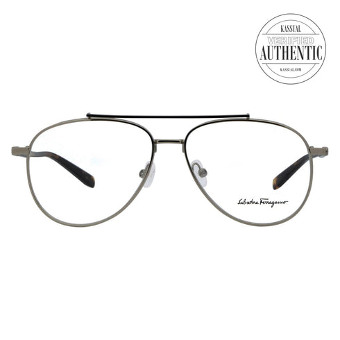Salvatore Ferragamo Aviator Eyeglasses SF2184 717 Shiny Gold 56mm 218