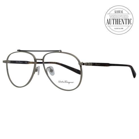 Salvatore Ferragamo Aviator Eyeglasses SF2184 717 Shiny Gold 56mm 218