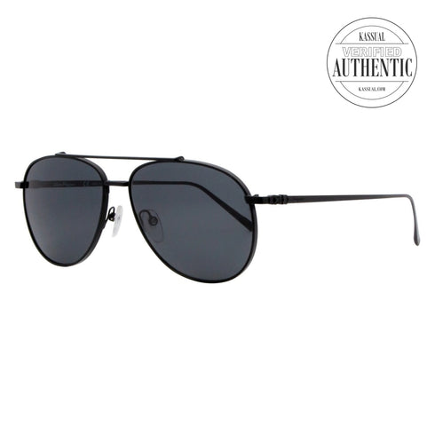 Salvatore Ferragamo Aviator Sunglasses SF201S 002 Matte Black 60mm 201S