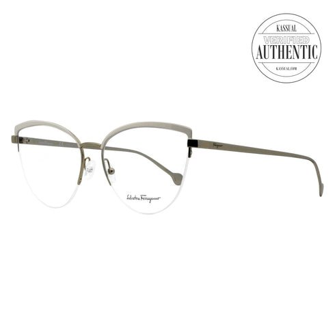 Salvatore Ferragamo Butterfly Eyeglasses SF2175 721 Ivory/Light Gold 56mm 2175