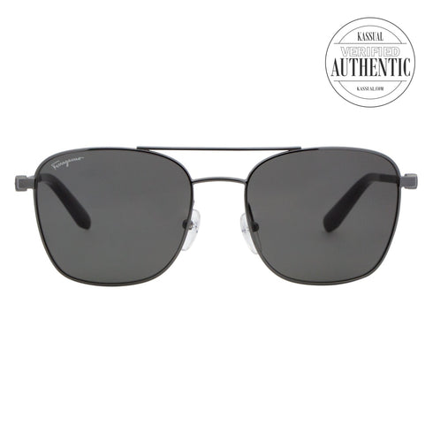 Salvatore Ferragamo Navigator Sunglasses SF158S 015 Dark Gunmetal 53mm 158S