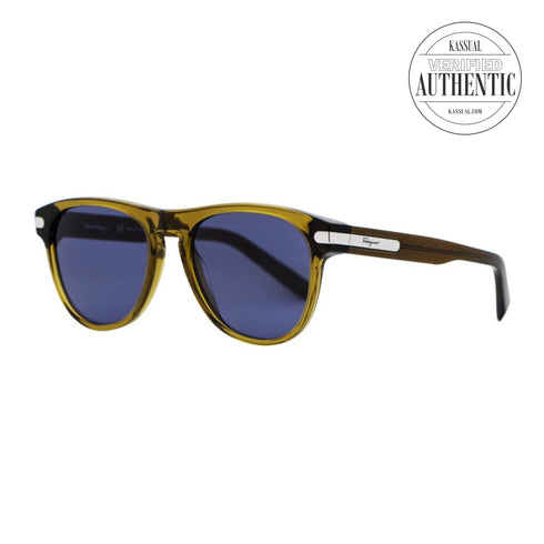 Salvatore Ferragamo Oval Sunglasses SF916S 322 Khaki 55mm 916