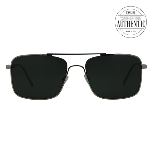 Salvatore Ferragamo Rectangular Sunglasses SF173S 035 Shiny Silver 59mm 173S