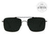 Salvatore Ferragamo Rectangular Sunglasses SF173S 035 Shiny Silver 59mm 173S