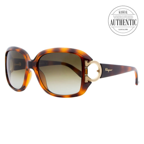 Salvatore Ferragamo Rectangular Sunglasses SF666S 238 Tortoise 55mm 666S