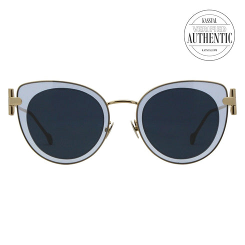 Salvatore Ferragamo Round Sunglasses SF182S 410 Light Gold 50mm 182S