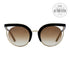 Salvatore Ferragamo Round/Cateye Sunglasses SF909S 001 Black 51mm 909