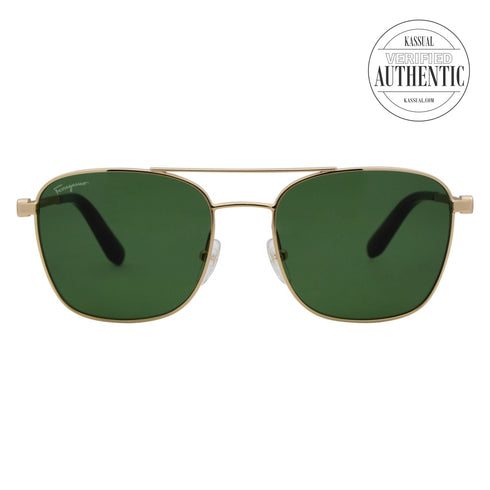 Salvatore Ferragamo Square Sunglasses SF158S 717 Gold 53mm 158