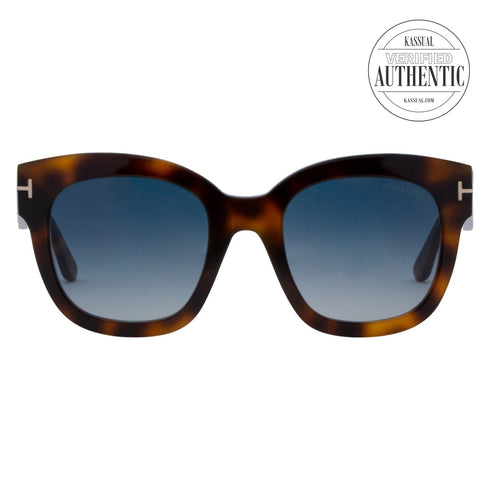 Tom Ford Beatrix Square Sunglasses FT0613 53W Brown Havana 52mm TF613