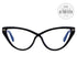Tom Ford Cateye Blue Blocker Eyeglasses TF5729-B 001 Shiny Black 56mm 5729