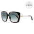 Tom Ford Marissa Square Sunglasses TF619 01B Shiny Black 52mm 619