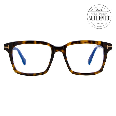 Tom Ford Square Blue Blocker Eyeglasses TF5661-B 052 Dark Havana 54mm 5661